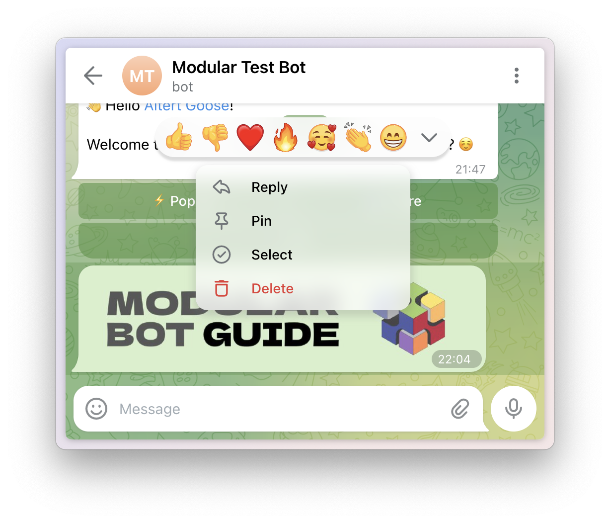 "Copy Image" and "Forward" are NOT available.