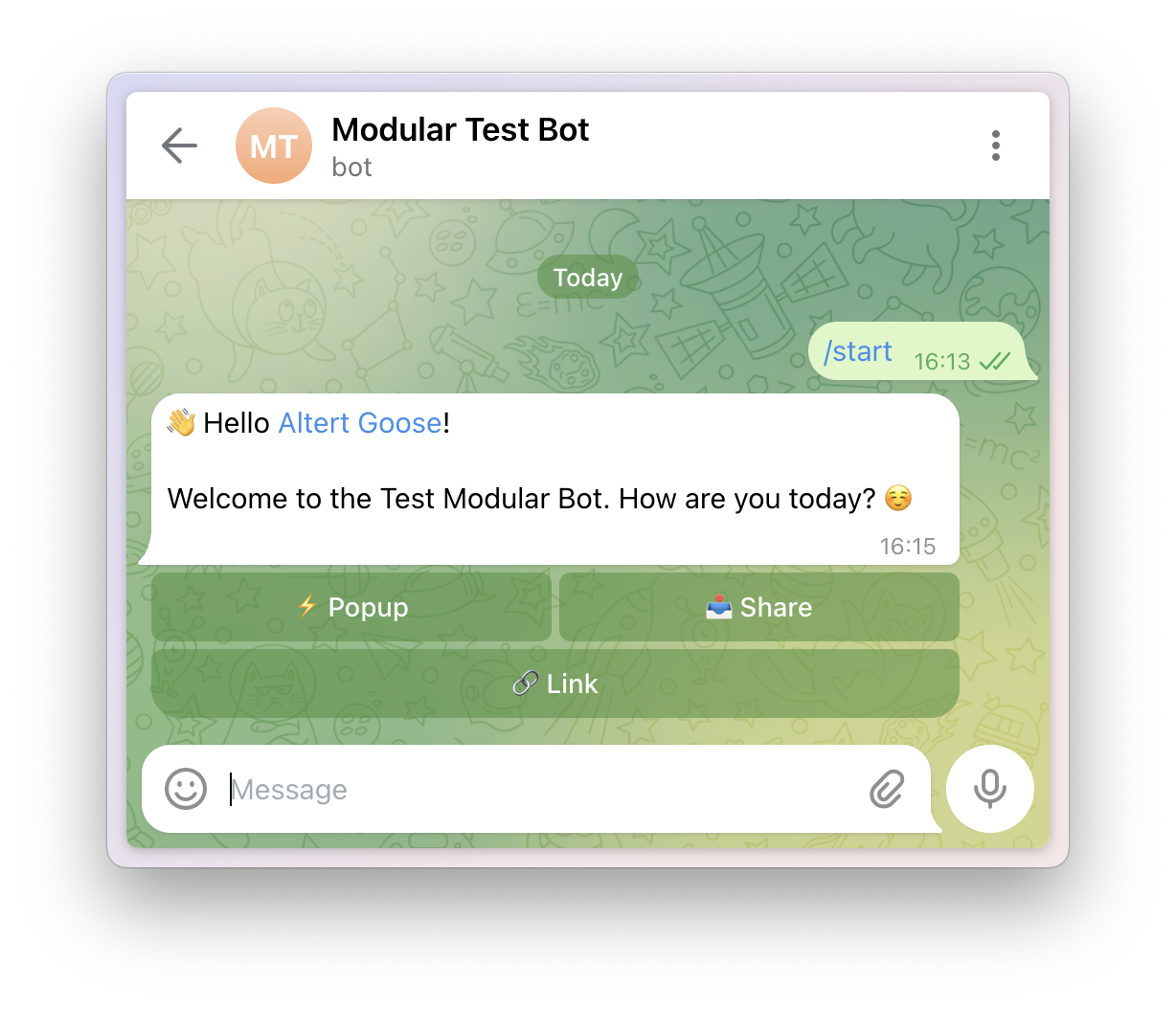 这是一条自定义欢迎消息