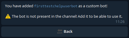 Bot not added to channel