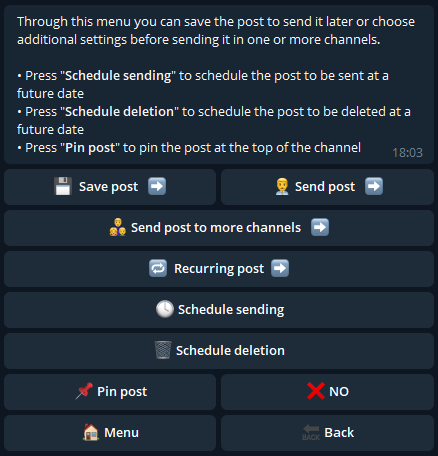 Create post final menu